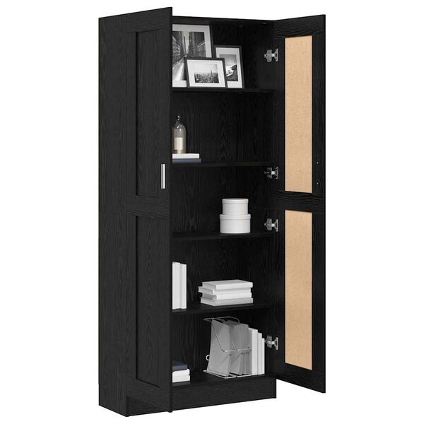 vidaXL Gabinete de Livros Carvalho Preto 82,5 x 30,5 x 185 cm