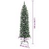 vidaXL &Aacute;rvore Slim de Natal Artificial Verde e Branco 240 cm