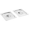 vidaXL Tampas para recipientes comida GN 1/2 2 pcs a&ccedil;o inoxid&aacute;vel