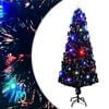 vidaXL &Aacute;rvore de Natal pr&eacute;-iluminada c/ suporte e LED 240 cm fibra &oacute;tica