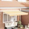 vidaXL Toldo Retr&aacute;til Amarelo e Branco 300 x 200 cm Poli&eacute;ster e Metal
