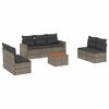 vidaXL 8 pcs conjunto sof&aacute;s de jardim c/ almofad&otilde;es vime PE cinzento