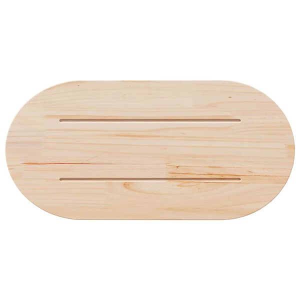 vidaXL Tampo de mesa 70x35x2,5 cm madeira maci&ccedil;a pinho oval