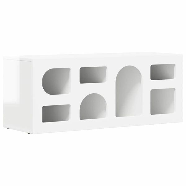 vidaXL Gabinete para TV Branco Brilhante 100 x 35 x 40 cm