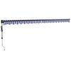 vidaXL Toldo retr&aacute;til autom&aacute;tico 5x3 m azul e branco