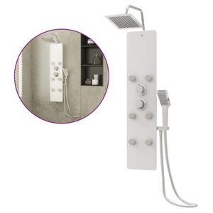 vidaXL Coluna de duche vidro 25x47,5x130 cm branco