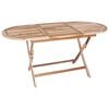 vidaXL Mesa de Jardim Dobr&aacute;vel Natural 160 x 80 x 76 cm