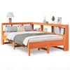 vidaXL Cama c/ estante sem colch&atilde;o 120x190cm pinho maci&ccedil;o castanho-mel