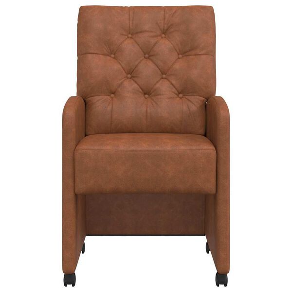 vidaXL Cadeiras de Jantar com Rodas 2 pcs Castanho 58 x 67 x 97 cm