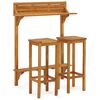vidaXL 3 pcs conjunto de bar para varanda madeira de ac&aacute;cia maci&ccedil;a