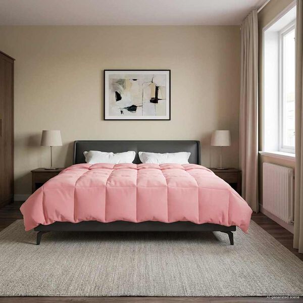 vidaXL Edredom de Ver&atilde;o Simples Rosa 240 x 260 cm Microfibra