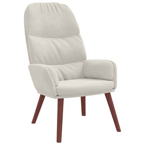 vidaXL Cadeira de descanso veludo branco nata