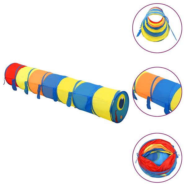 vidaXL Túnel de brincar infantil 245 cm poliéster multicor