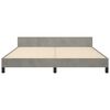 vidaXL Estrutura de cama c/ cabeceira 180x200 cm veludo cinzento-claro