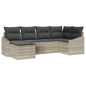 vidaXL Conjunto de Jantar para Jardim 6 unid. Cinzento-claro