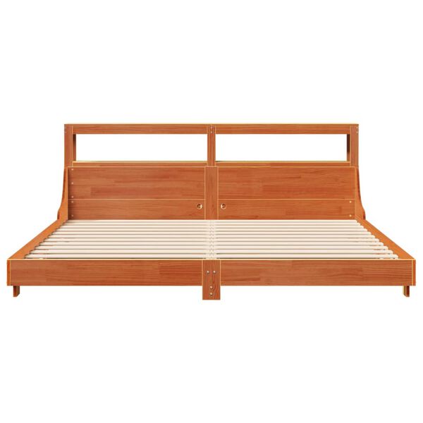 vidaXL Cama sem colchão 200x200 cm pinho maciço castanho-mel