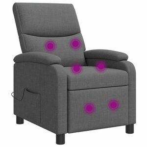 vidaXL Recliner de Massagem Cinzento-Escuro Tecido