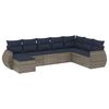 vidaXL Conjunto de sof&aacute; de jardim com 8 pe&ccedil;as e almofadas em rattan sint&eacute;tico cinza