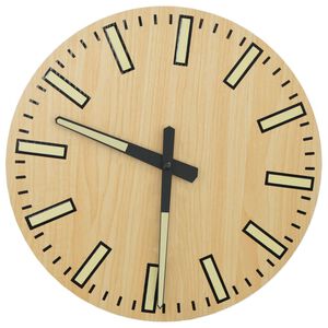 vidaXL Rel&oacute;gio parede c/ marca&ccedil;&otilde;es/ponteiros luminosos &Oslash;30 cm amarelo