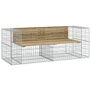 vidaXL Banco de jardim c/ design gabi&atilde;o 184x71x65,5cm pinho impregnado