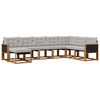 vidaXL Conjunto de Sof&aacute;s para Exterior 8 pcs Natural e Cinza claro