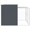 vidaXL Casota p/ c&atilde;es c/ parque 214x253x181 cm a&ccedil;o galvaniz. antracite