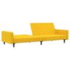 vidaXL Sof&aacute;-cama de 2 lugares com apoio de p&eacute;s veludo amarelo