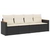 vidaXL 4 pcs conjunto de sof&aacute;s para jardim c/ almofad&otilde;es vime PE preto