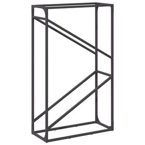 vidaXL Suporte para lenha 60x25x100 cm a&ccedil;o laminado a frio preto