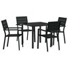 vidaXL Conjunto de Jantar para Jardim 5 pcs Preto A&ccedil;o revestido a p&oacute;