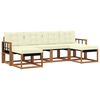 vidaXL Conjunto de Sof&aacute;s para Exterior 6 pcs Natural e Creme
