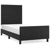 vidaXL Estrutura cama c/ cabeceira 90x200 cm couro artificial preto