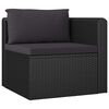 vidaXL 7 pcs conjunto lounge de jardim c/ almofad&otilde;es vime PE preto