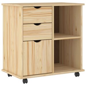 vidaXL Arm&aacute;rio M&oacute;vel com roda Castanho 63,5 x 39 x 65,5 cm