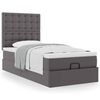 vidaXL Cama otomana com colch&atilde;o 90x190 cm couro artificial cinzento