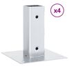 vidaXL Bases de poste quadradas 4 pcs prata 51x51 mm a&ccedil;o galvanizado