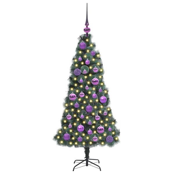 vidaXL Árvore de Natal Artificial Pré-iluminada com Conjunto de Bolas