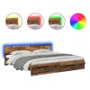 vidaXL Estrutura da Cama com fitas LED Madeira Antiga 200 x 200 cm