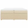 vidaXL Cama com molas/colch&atilde;o 200x200 cm tecido cor creme