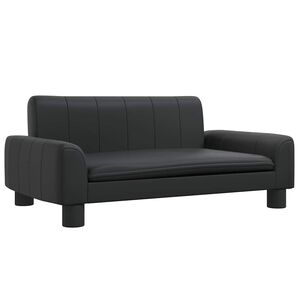 vidaXL Sof&aacute; infantil 70x45x30 cm couro artificial preto