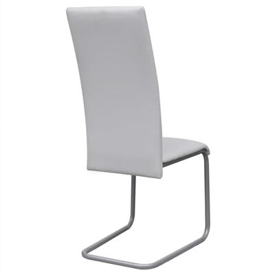 vidaXL Cadeiras de jantar cantilever 4 pcs couro artificial branco
