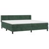 vidaXL Cama com molas/colch&atilde;o 200x200 cm veludo verde-escuro