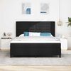 vidaXL Cama Box Spring LED com colch&atilde;o Preto 180 x 200 cm tecido