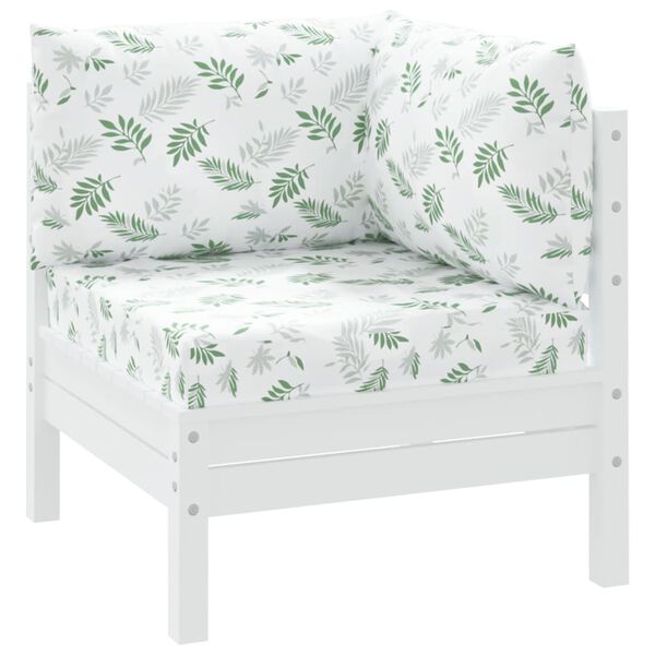 vidaXL Almofad&otilde;es p/ m&oacute;veis paletes 3 pcs tecido oxford padr&atilde;o folhas