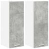 vidaXL Arm&aacute;rio suspenso 2 pcs Cinza Concreto e Branco
