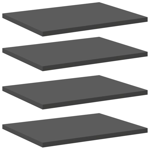 vidaXL Prateleiras para estante 4 pcs 40x30x1,5cm contraplacado cinza