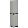 vidaXL Arm&aacute;rio arruma&ccedil;&atilde;o jardim 3 prateleiras 34x40x168cm cinza/preto