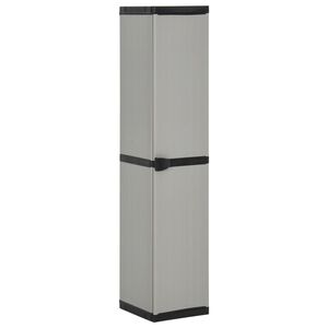 vidaXL Arm&aacute;rio arruma&ccedil;&atilde;o jardim 3 prateleiras 34x40x168cm cinza/preto