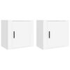 vidaXL Mesas de cabeceira de parede 2 pcs 50x30x47 cm branco