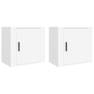 vidaXL Mesas de cabeceira de parede 2 pcs 50x30x47 cm branco